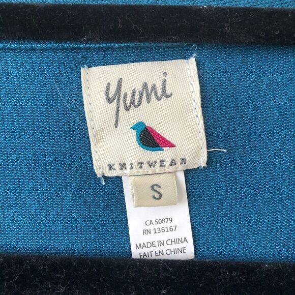 YUMI -Light blue tie-up floral wrap cardigan - Picture 6 of 7